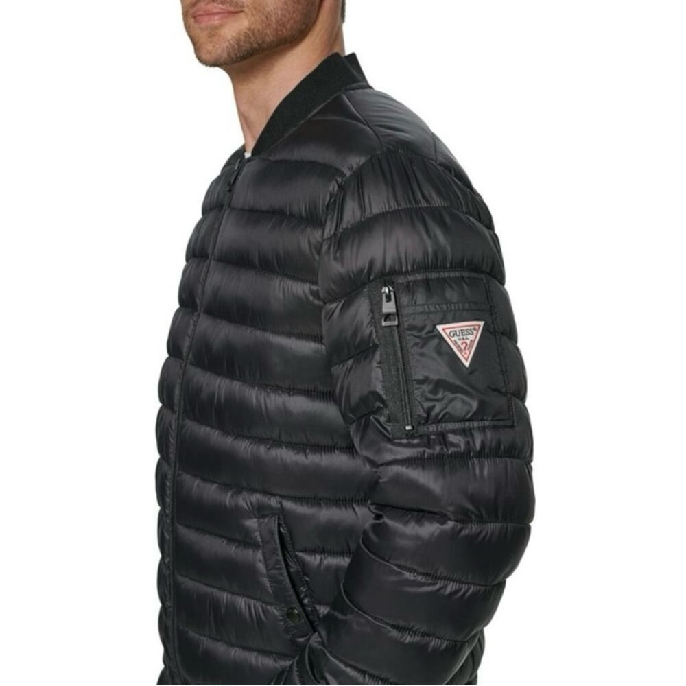Guess Men’s Black Puffer Jacket NWT Comfy Cozy Size Large